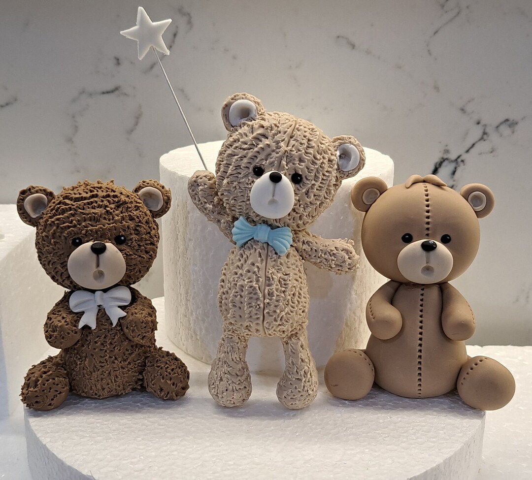 Baby Shower / 1st Birthday Fondant or Edible Images Teddy Bear Cake ...