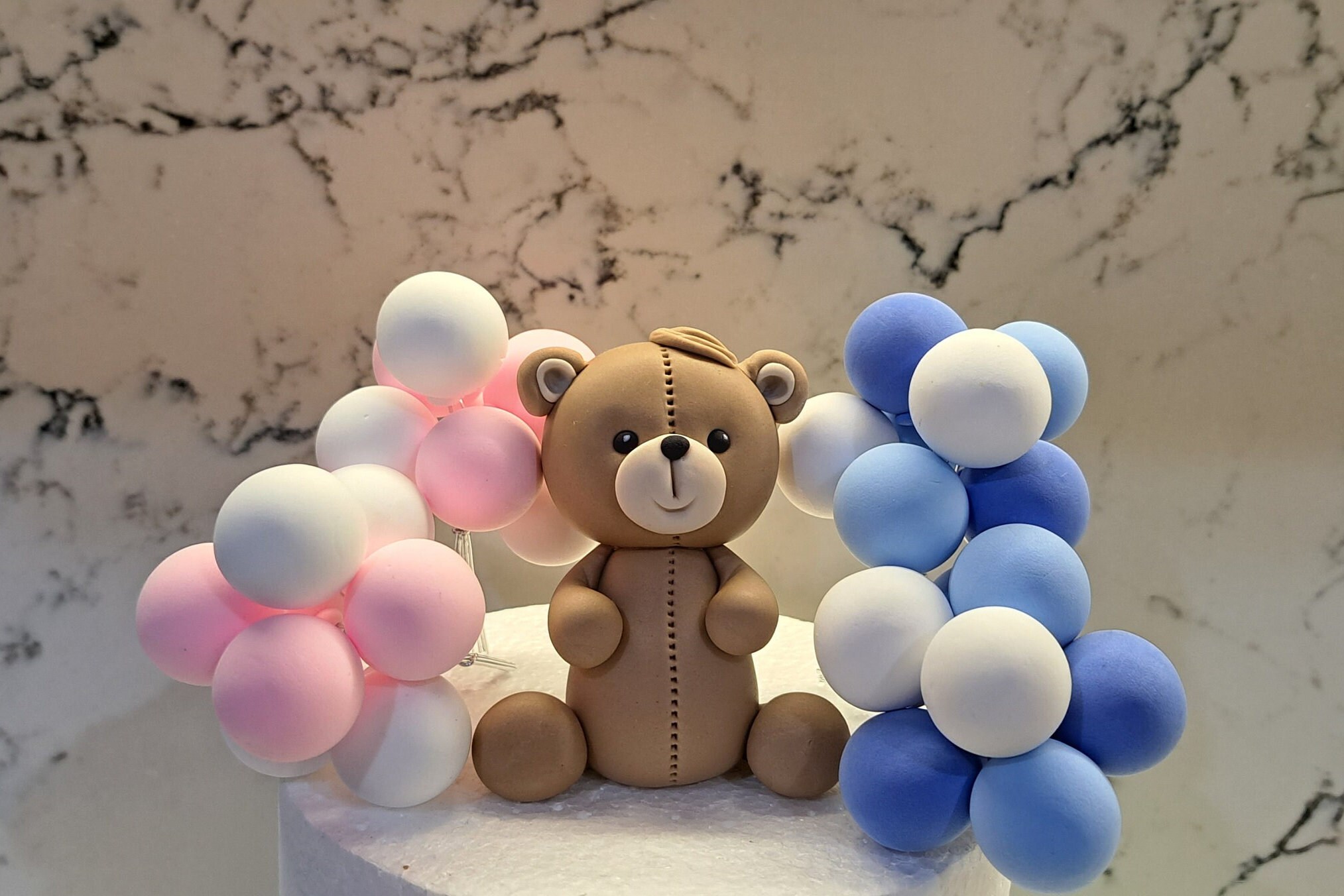 Baby Shower / 1st Birthday Fondant or Edible Images Teddy Bear Cake ...