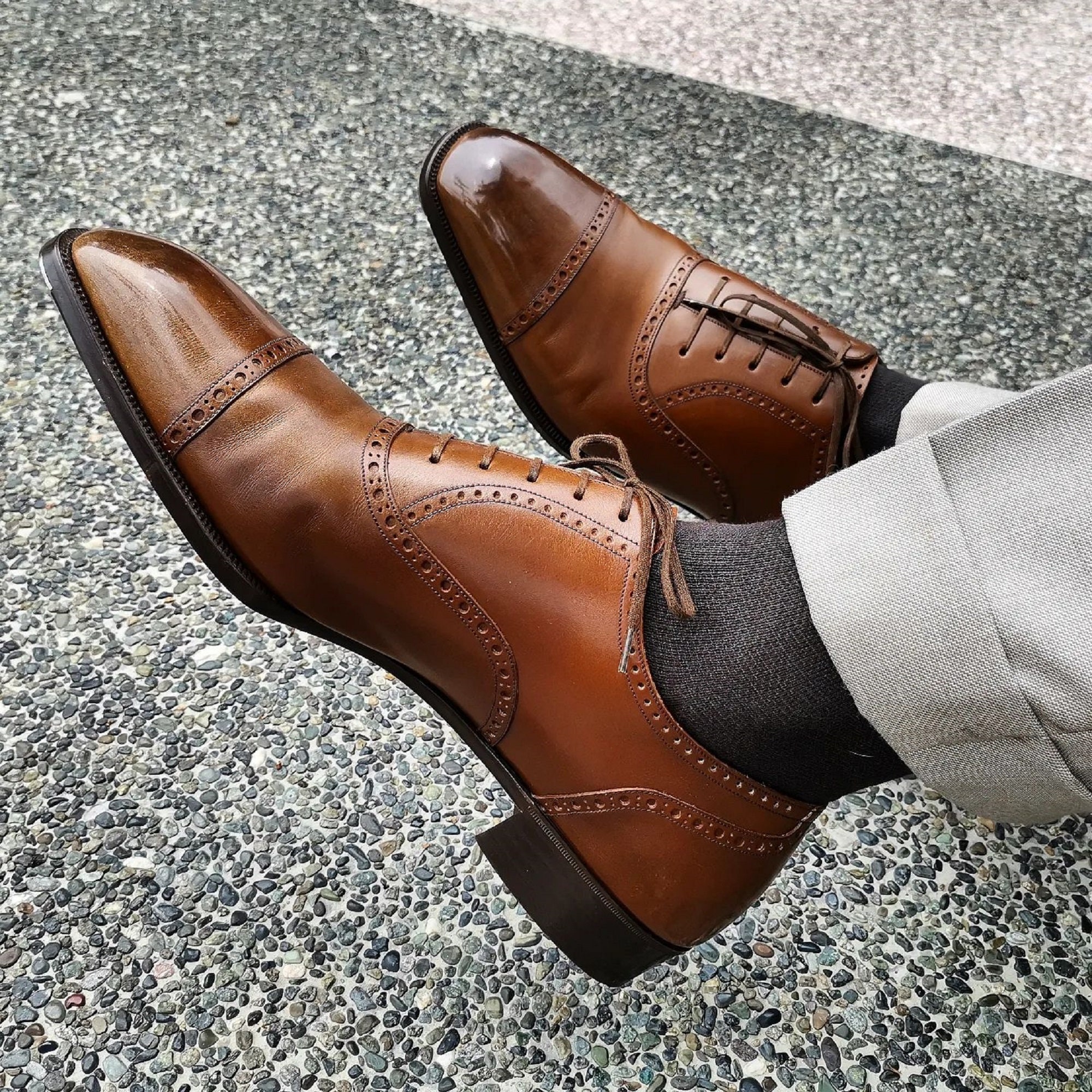 brown leather shoes