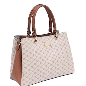 Women s Bessie London Logo Print Two Tone Tote Bags BH4726 In Various Colour s