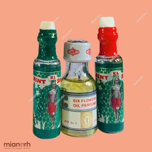 Bint El Sudan Red & Green Perfume + Six Flowers Oil Perfume | Spiritual Perfume Oil Trio for Love, Favor, Attraction, and Sweetness