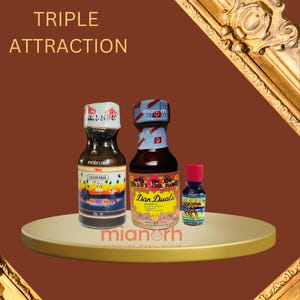 Triple Attraction Perfume Oil Set — Dan Duala, Aicha & Sassorabia for Love, Magnetism and Sacred Seduction | Ritual and Spiritual Use