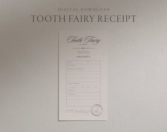 Tooth Fairy Receipt: Printable Letter for Kids (Digital Download)