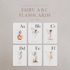 Fairy ABC Flashcards – Printable Alphabet Cards for Kids - Montessori Learning, Homeschool - Letter Recognition - Digital Download