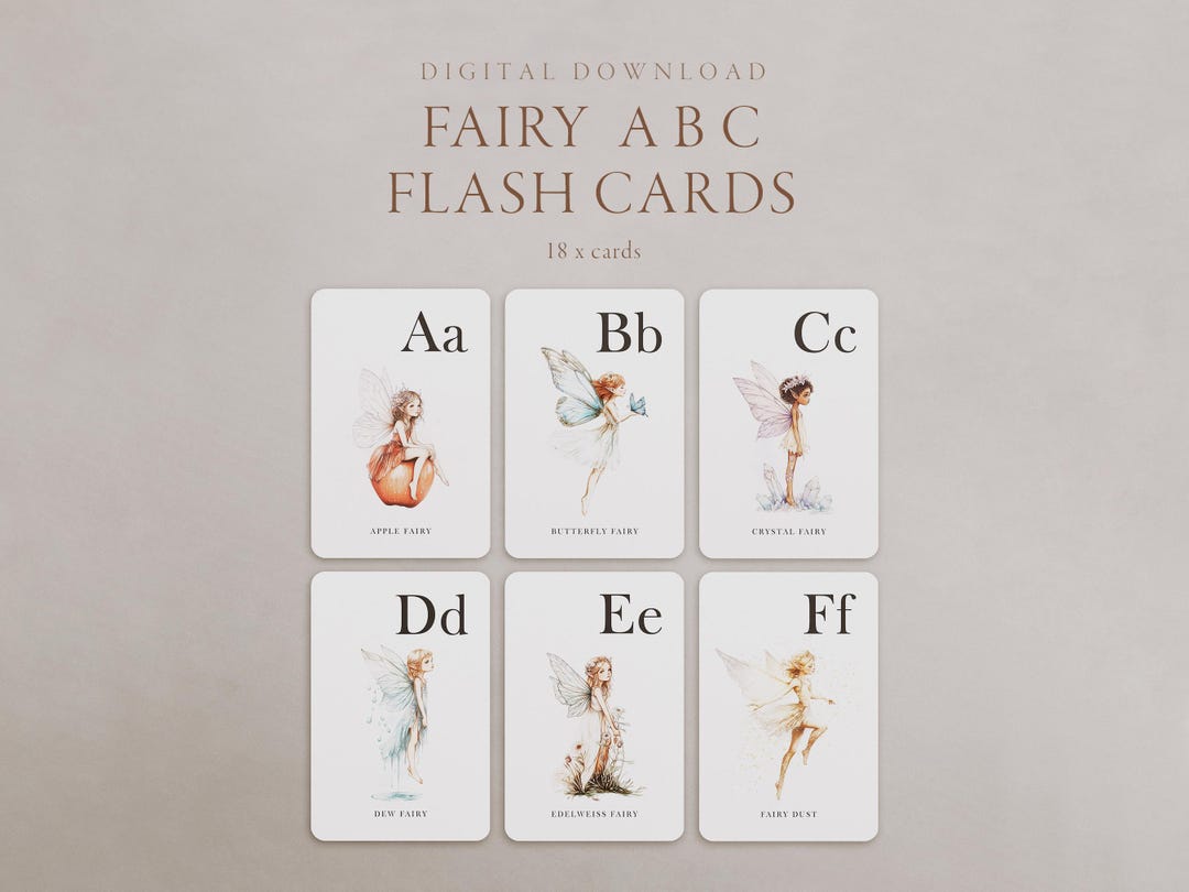 Fairy ABC Flashcards – Printable Alphabet Cards for Kids - Montessori ...
