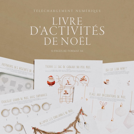 French Christmas Activity Book: 32 Pages of Montessori Activities (PDF Download)