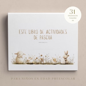 Libro de actividades de Pascua para niños - Montessori preescolar - Motricidad fina - Juego educativo sin pantallas - Imprimible PDF - DIY