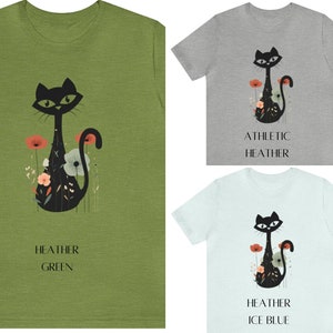 Floral Atomic Cat Shirt, Mid Century Cats, MCM Cats Tshirt, Crazy Cat Lady Shirt afbeelding 4