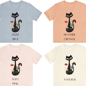 Floral Atomic Cat Shirt, Mid Century Cats, MCM Cats Tshirt, Crazy Cat Lady Shirt image 3