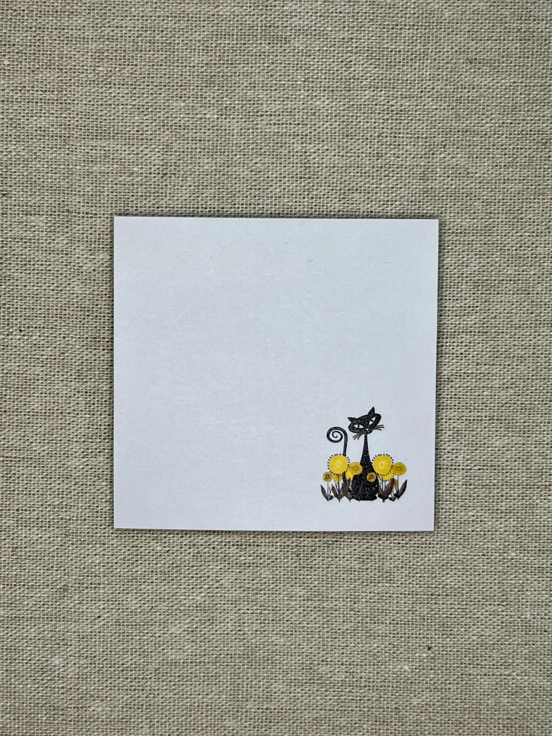 Dandelion Sticky Notes Atomic Cat Sticky Notes – Retro Dandelion Starburst Black Cat Notepad ...