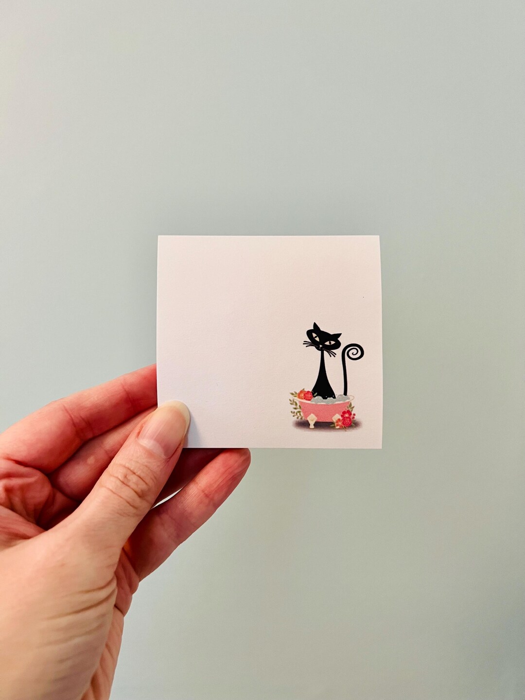Atomic Cat Sticky Notes, Black Cats Bubble Bath Stationary, Retro ...