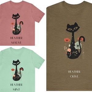 Floral Atomic Cat Shirt, Mid Century Cats, MCM Cats Tshirt, Crazy Cat Lady Shirt image 6