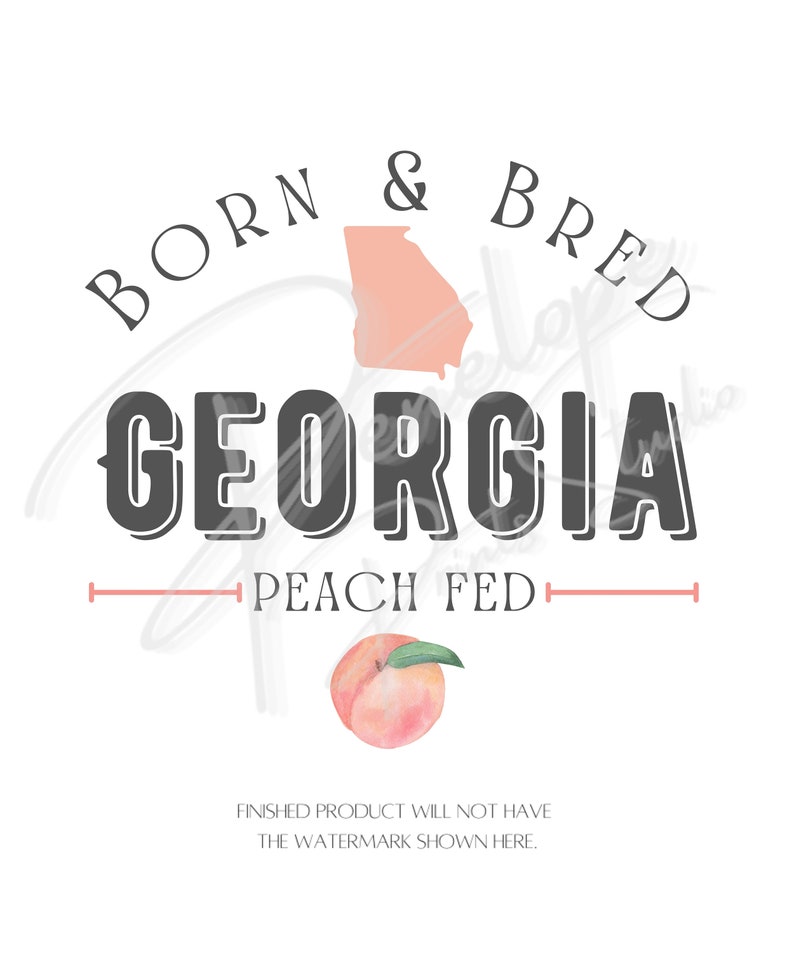 Peach Shirt, Born & Bred Tee, Atlanta Tshirt, GA
