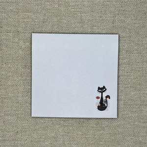 Notatki samoprzylepne Atomic Cat, artykuły piśmiennicze Black Cats, notatnik retro z połowy wieku