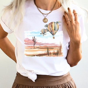 Hot Air Balloon Shirt – Balloon Festival Tee, Colorful Sky Graphic, Travel Adventure T-Shirt, Unisex Soft Cotton Casual Wear