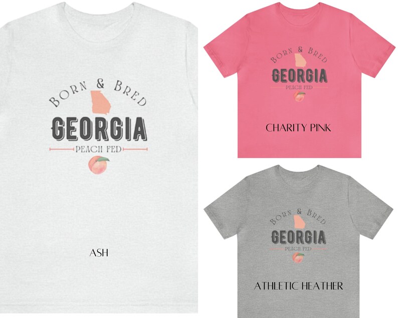 Peach Shirt, Born & Bred Tee, Atlanta Tshirt, GA