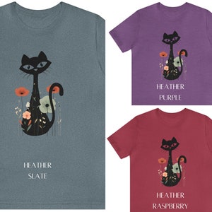 Floral Atomic Cat Shirt, Mid Century Cats, MCM Cats Tshirt, Crazy Cat Lady Shirt image 5
