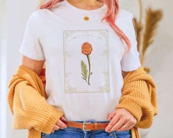 Marigold Flower Shirt, Plant Mom Shirt, October Birth Month, Loves Marigolds, Hello Fall Shirt