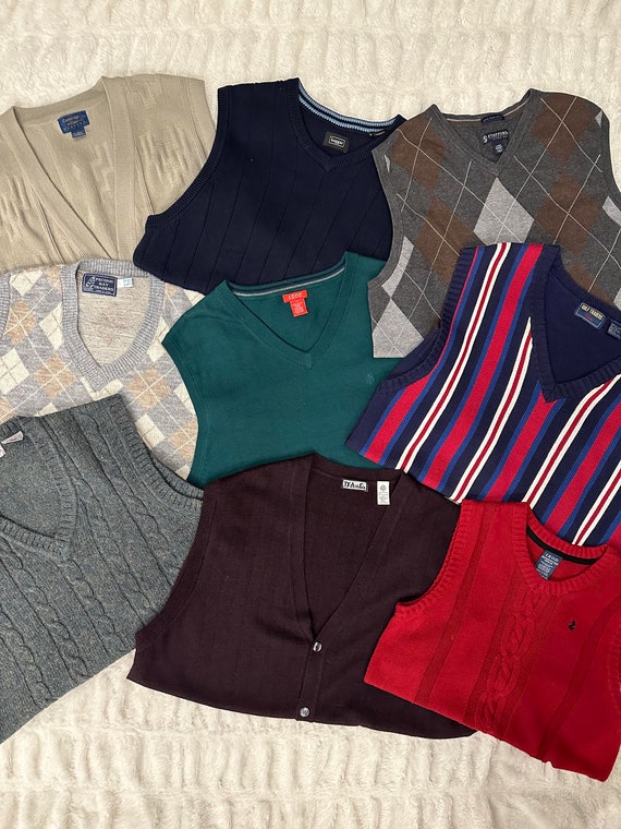 Vintage Mystery Sweater Vests | Grandpa Sweater Ve