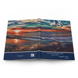 Dziennik pisarski Sunset Daily Hardcover, rozwój osobisty, zdrowie psychiczne, poczucie własnej wartości, urlop sabatyczny, wdzięczność, codzienny planer, dziennik podróży
