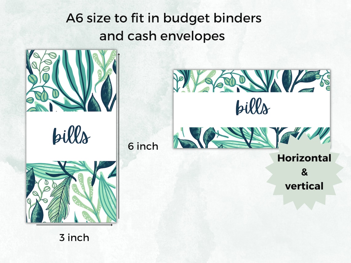 Printable Cash Envelopes Inserts for Cash Stuffing Budget Etsy