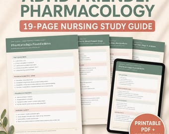 ADHD-vriendelijk studiepakket voor verpleegkundigen | Farmacologie, dosering, intraveneuze vloeistoffen (PDF)