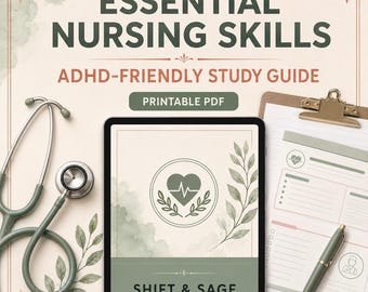 Studiegids Essentiële Verpleegkundige Vaardigheden | ADHD-vriendelijke aantekeningen voor studenten (digitale pdf)