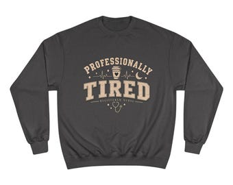 Professioneel vermoeide verpleegkundige sweatshirt, vintage colbert met ronde hals voor verpleegkundigen