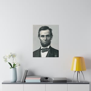 Hermosa impresión de pintura original del presidente de los EE. UU. Abraham Lincoln - lienzo mate, estirado, 0.75&quot;