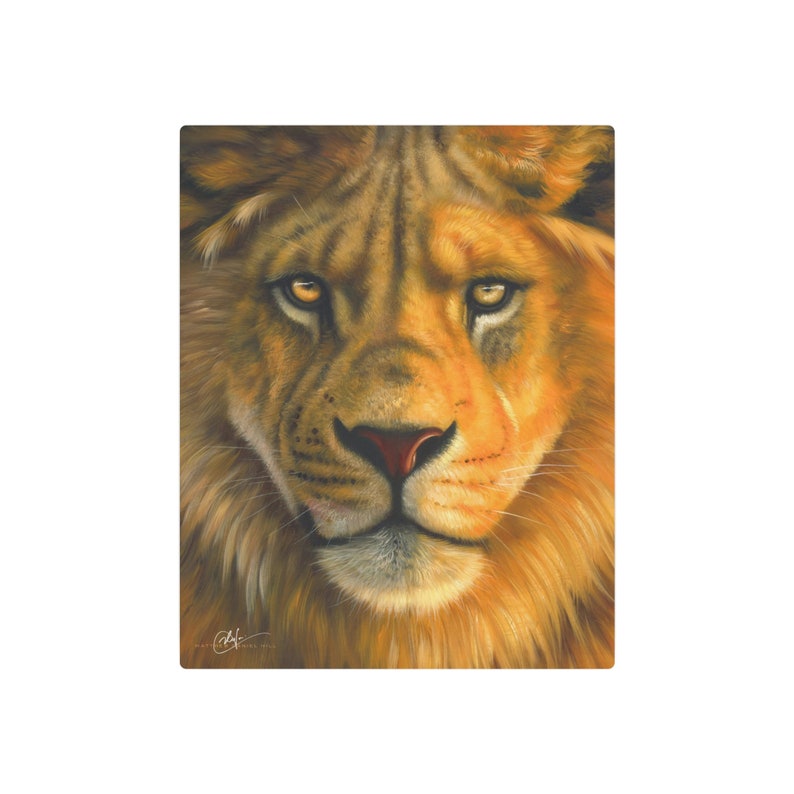 Beautiful Animal Lion King of the Jungle Metal Art Sign image 1