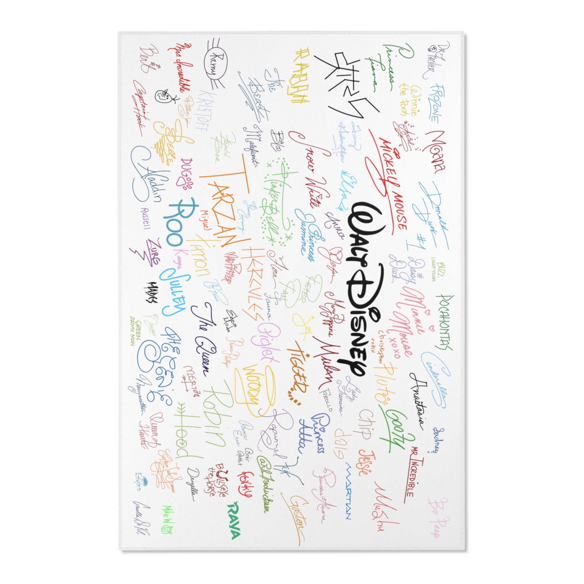 Discover Walt Disney Characters Signatures Disney Rug, Disney Fan Decor