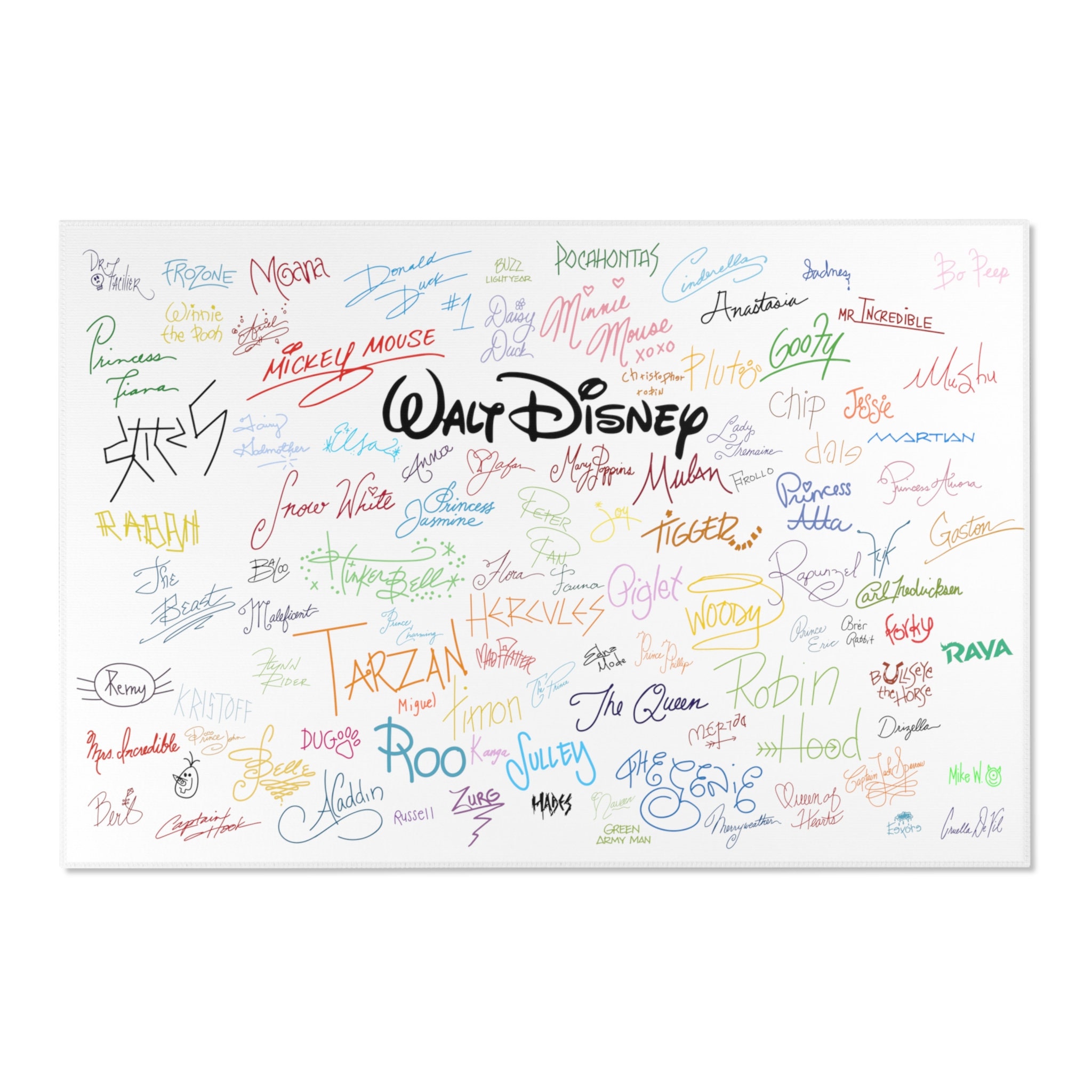 Discover Walt Disney Characters Signatures Disney Rug, Disney Fan Decor