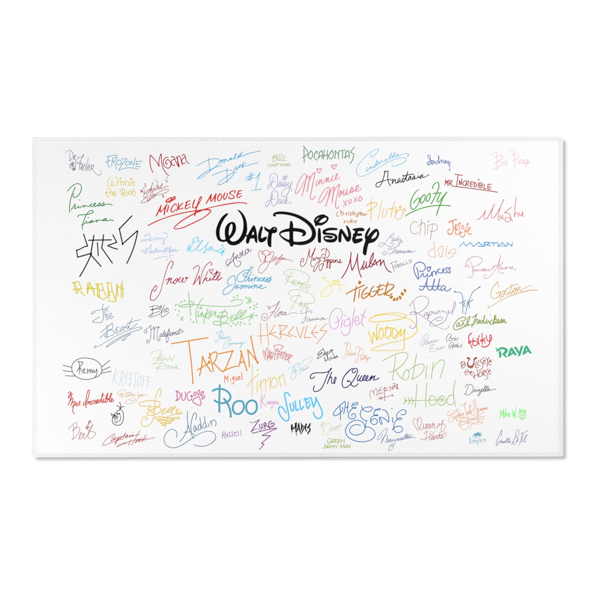 Discover Walt Disney Characters Signatures Disney Rug, Disney Fan Decor