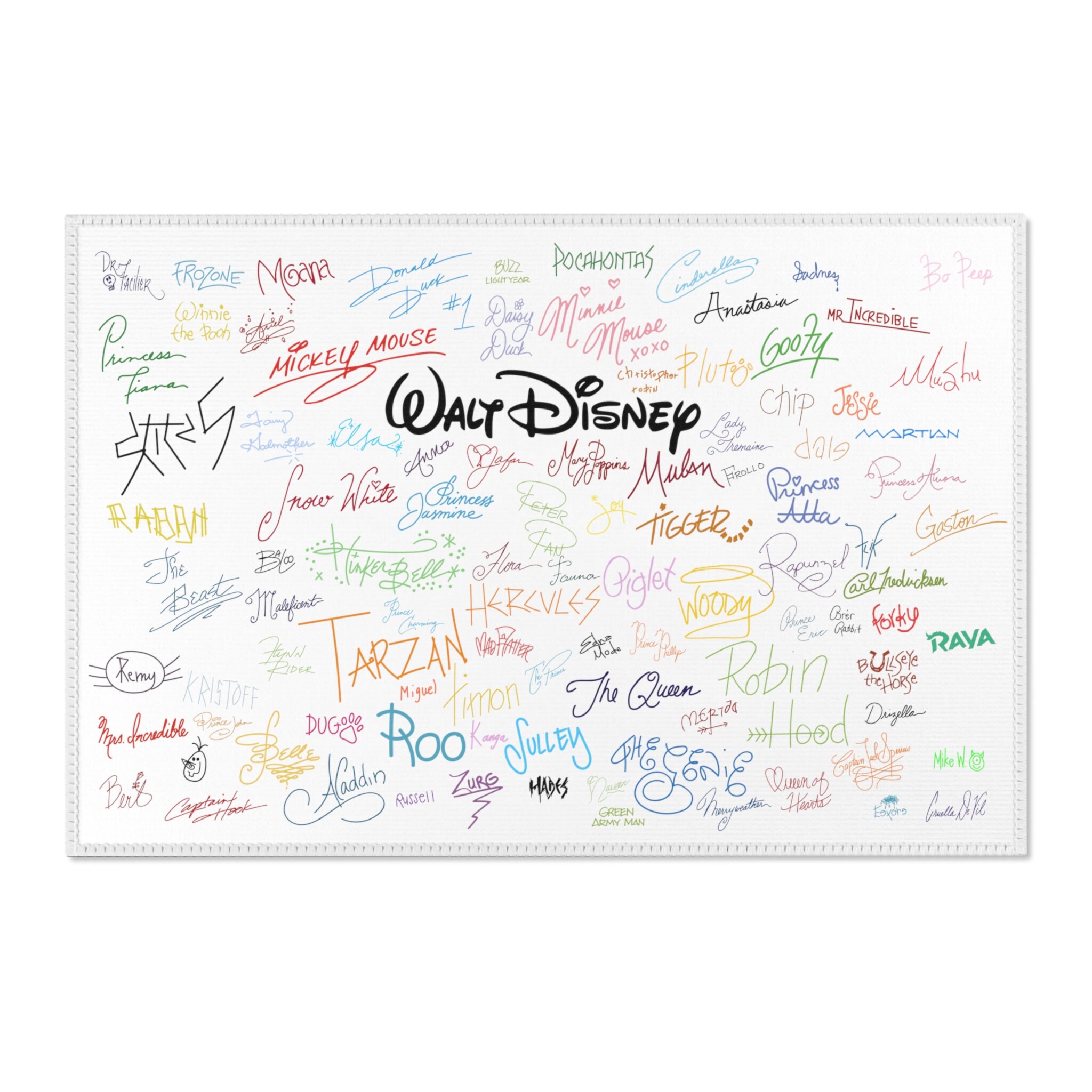 Discover Walt Disney Characters Signatures Disney Rug, Disney Fan Decor