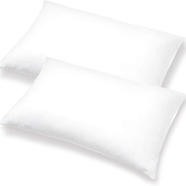 Pack of 2 - 12" x 20" Rectangular Decorative Pillow Inserts 95/5 % Feather + Down for Throw or Sham for Couch - Bed - Sofa