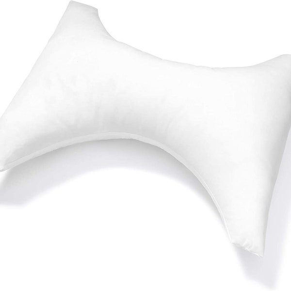 Orthopedic Neck Pillow White Butterfly Shaped Support Cushion with Cover