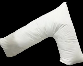 Jumbo L Shaped Pillow Support for Head, Neck and Shoulders - White Cover Included