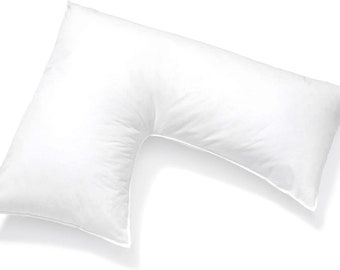 L Shaped Pillow Support for Head Neck and Shoulders White Cover Included 20 x 26