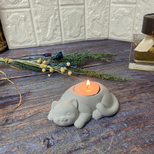 Cat Candle Holder Etsy