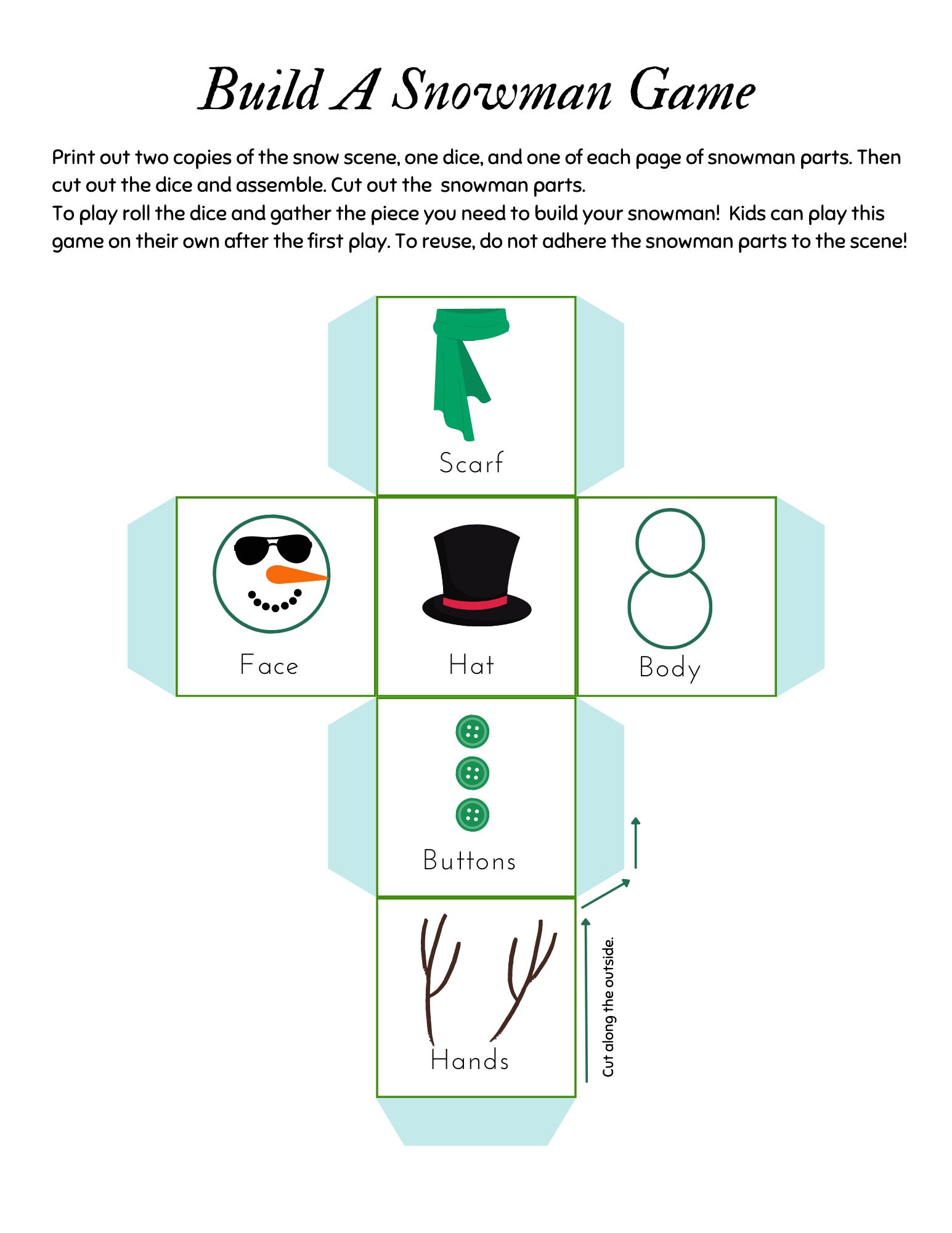 Build A Snowman Dice Game - Etsy