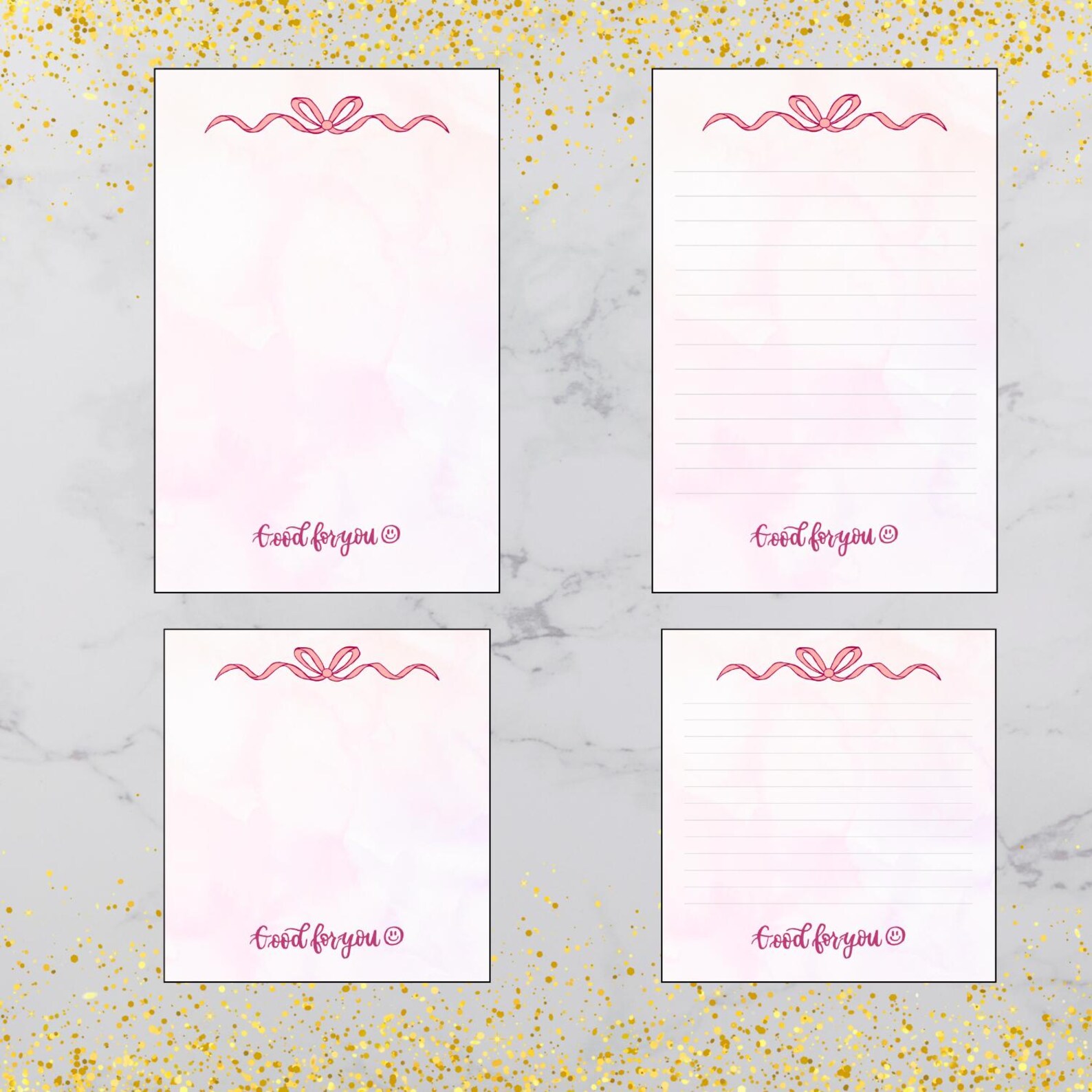 R Entry Ribbin Memo Pad Printable, Ribbin Style, 2 Designs 5x7 Inch and 5x5 Inch (PNG ...