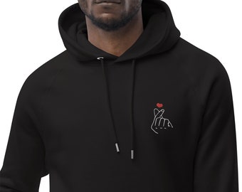 Organic Cotton Korean Finger Heart Hoodie
