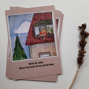 L'été dans l'appartement mansardé, carte postale