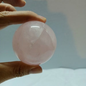 Natural Pink Rose Quartz Crystal Sphere Crystal Ball Healing Gemstone , 55mm, 260gr