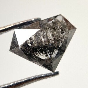 Salt And Pepper Diamond - Blackish Color - 0.85 CT - 5.79 X 7.67 X 2.67 MM - Diamond Shape Cut - Diamond for ring - Rustic Diamond OM057