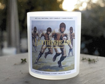 Leatherheads | Leather & Teakwood | 8oz All Natural Soy Candle