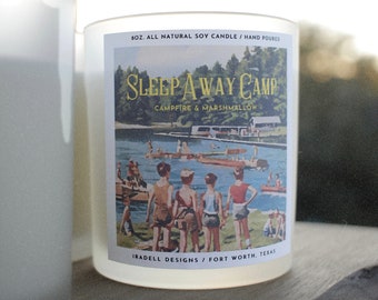 Sleep Away Camp | Campfire & Marshmallow | 8oz All Natural Soy Candle