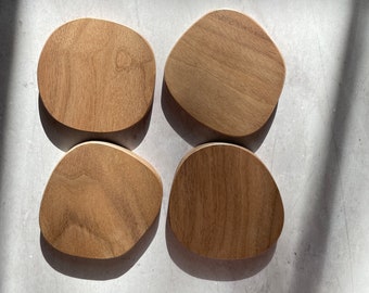 Almost a Circle Coasters | Set of 4 | Walnut, Hardwood, Mid Century Modern, Abstract