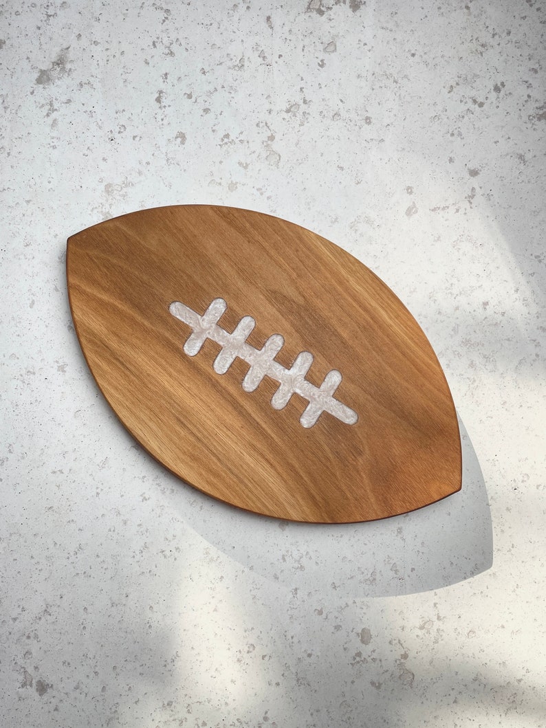 Football Charcuterie Board Black Walnut & Resin Game Day, Wedding, housewarming, holiday gift image 1