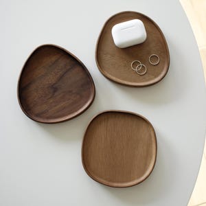 Wood Catch All Tray | Trinket Dish | Handmade | Walnut & Maple | Mid Century Modern